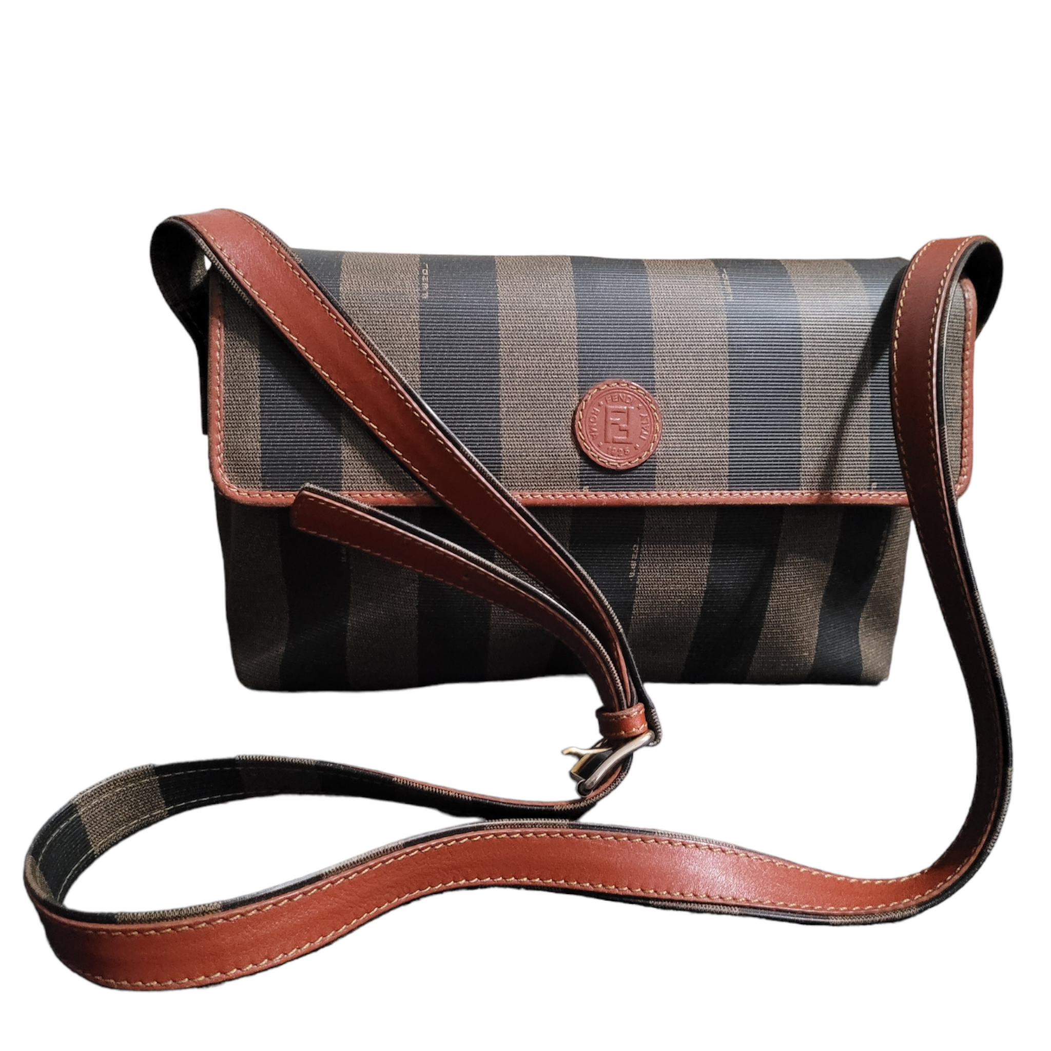 Vintage Fendi 80s fashion Mini Pequin Stripe Crossbody Bag