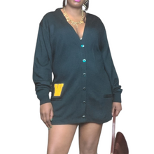 Load image into Gallery viewer, Wool Blend Green Letterman Cardigan Dress School Uniforms Size XL
