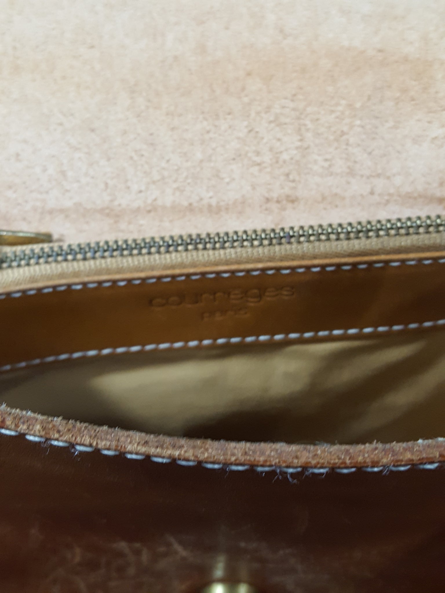 Courreges Paris Leather Crossbody Saddle Bag - Gem